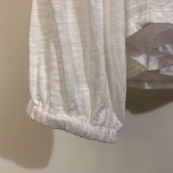 NYDJ Large White Split-Sleeve Tee - Picture 4 of 9